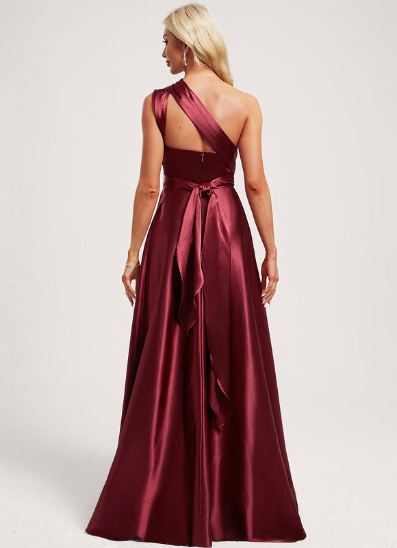 Robe Demoiselle D'Honneur Rouge Satiné Chic - gallery 8