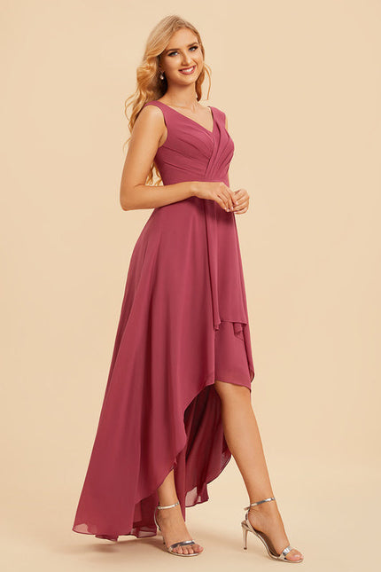 Robe Demoiselle D'Honneur Asymétrique Fluide - gallery 4