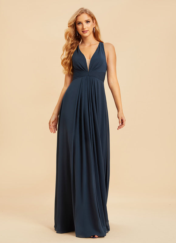 Robe Demoiselle D'Honneur À Volants Rose Pâle - gallery 2