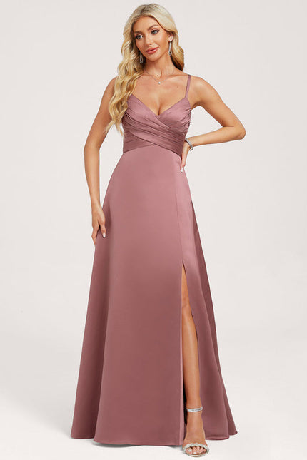 Robe Demoiselle D'Honneur Rose Satin