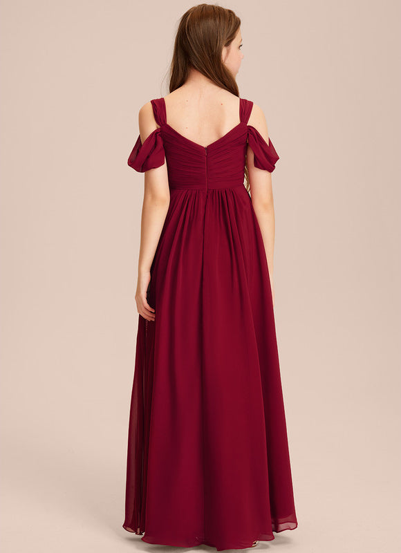 Robe Demoiselle D'Honneur Flottante Cerise - gallery 3