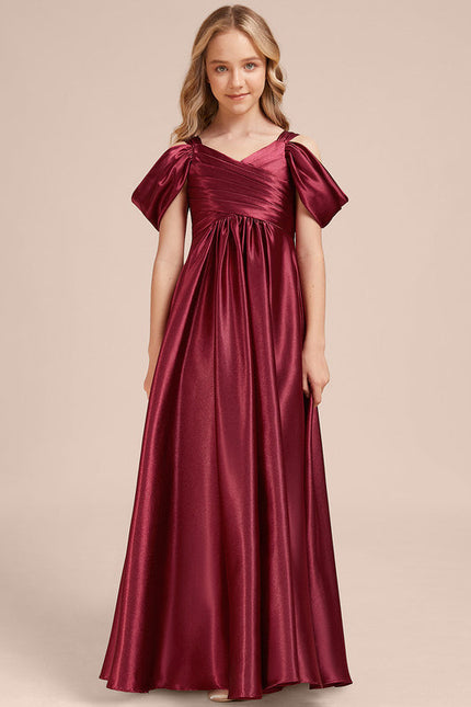 Robe Demoiselle D'Honneur Satin Bordeaux - gallery 1