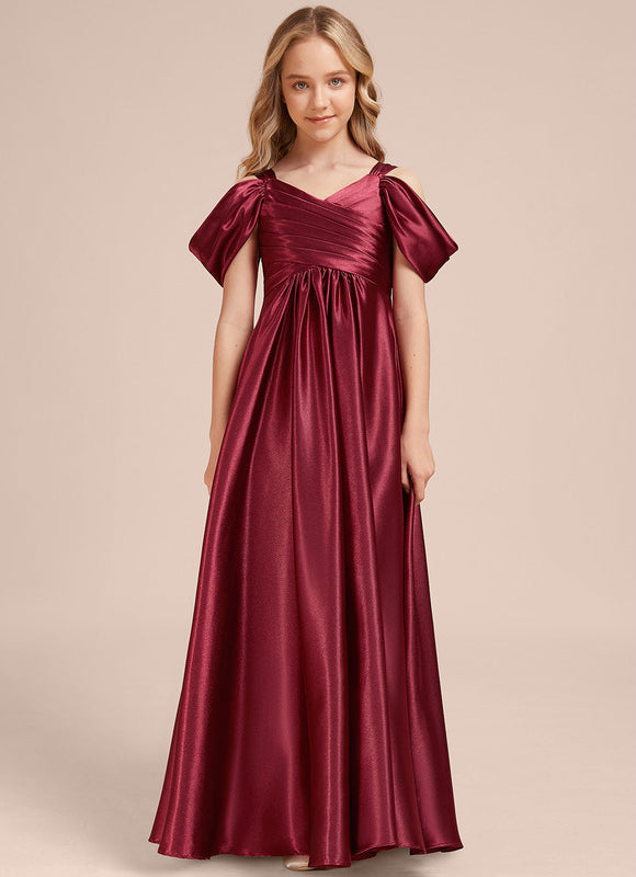 Robe Demoiselle D'Honneur Satin Bordeaux - gallery 1