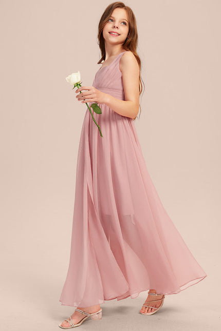 Robe Demoiselle D'Honneur Rose Poudré Élégant - gallery 2