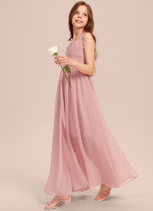 Robe Demoiselle D'Honneur Rose Poudré Élégant - gallery 2