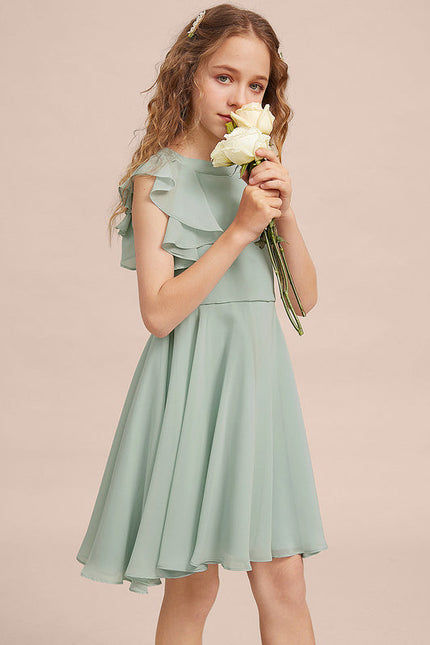 Robe Demoiselle D'Honneur Flou Menthe - gallery 4