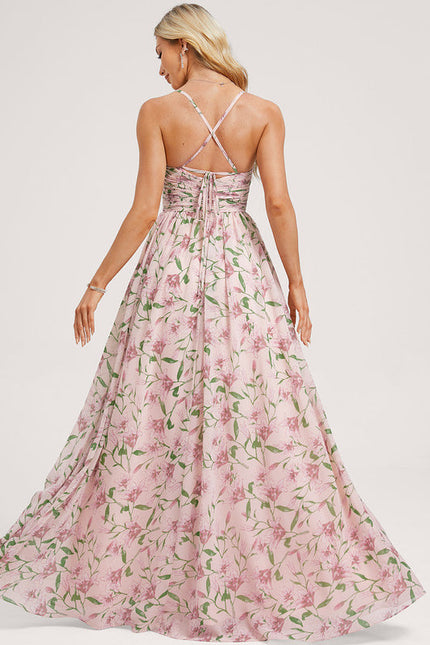 Robe Demoiselle D'Honneur Mousseline Beige - gallery 4