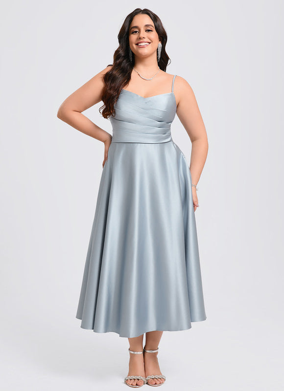 Robe Demoiselle D'Honneur Satin Céleste Doux - gallery 8