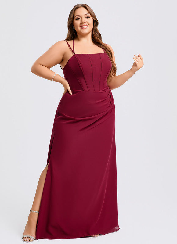 Robe Demoiselle D'Honneur Col Carré Ébène - gallery 7