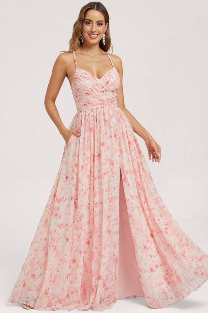 Robe Demoiselle D'Honneur Mousseline Beige - gallery 2