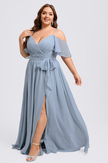 Robe Demoiselle D'Honneur Fluide Ciel - gallery 8