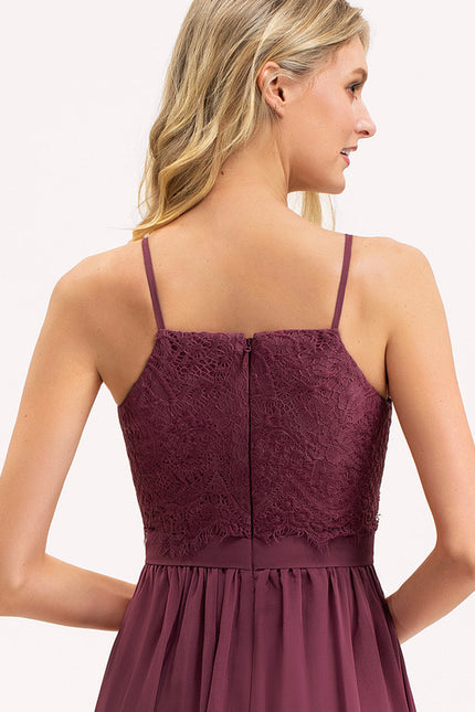 Robe Demoiselle D'Honneur Dentelle Bordeaux - gallery 5