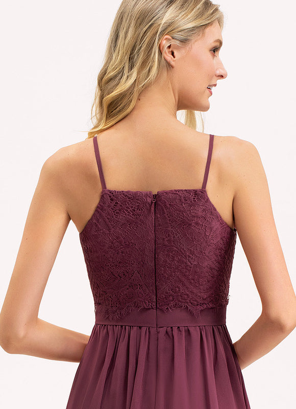 Robe Demoiselle D'Honneur Dentelle Bordeaux - gallery 5