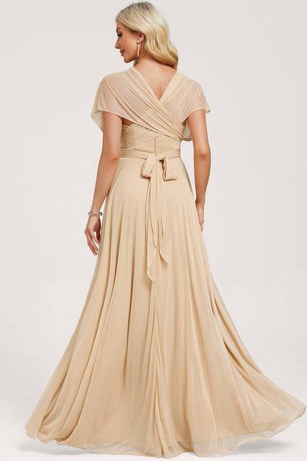 Robe Demoiselle D'Honneur Sable Élégante - gallery 8