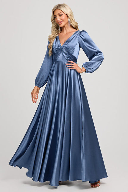 Robe Longue Satin Demoiselle D'Honneur - gallery 2