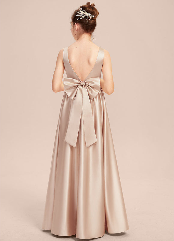 Robe Demoiselle D'Honneur Satinée Lilas - gallery 3