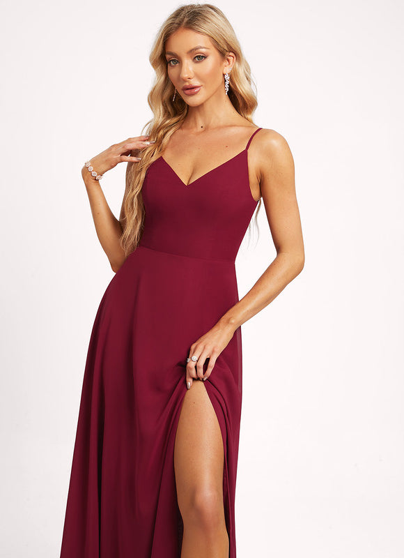 Robe Demoiselle D'Honneur Vaporeuse Rubis - gallery 5