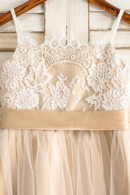 Robe Demoiselle D'Honneur Beige Doré - gallery 4