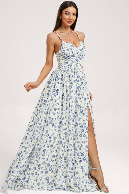 Robe Demoiselle D'Honneur Mousseline Beige - gallery 3