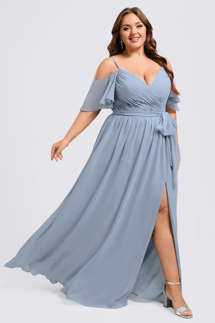 Robe Demoiselle D'Honneur Fluide Ciel - gallery 7