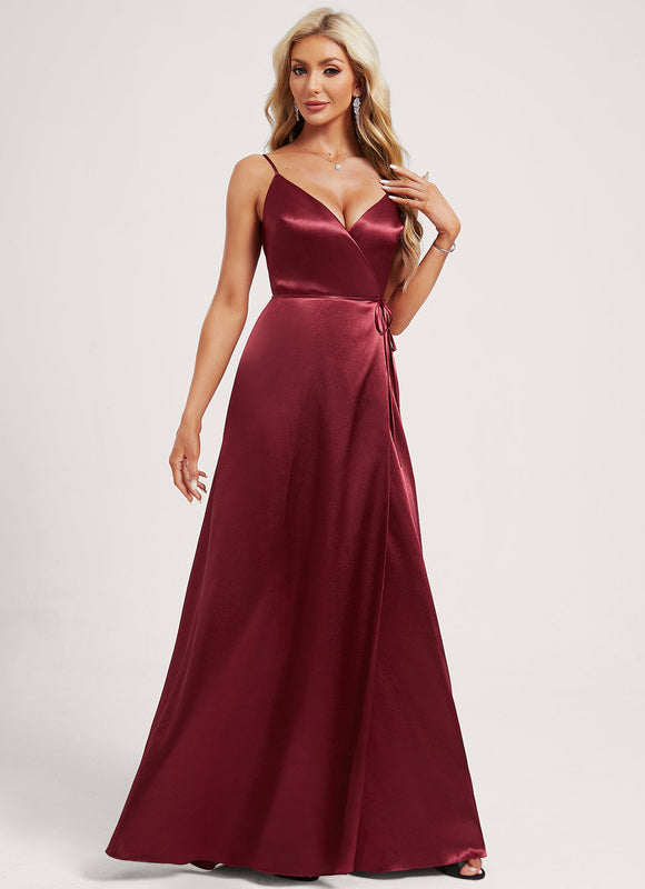 Robe Longue Satin Demoiselle D'Honneur - gallery 2