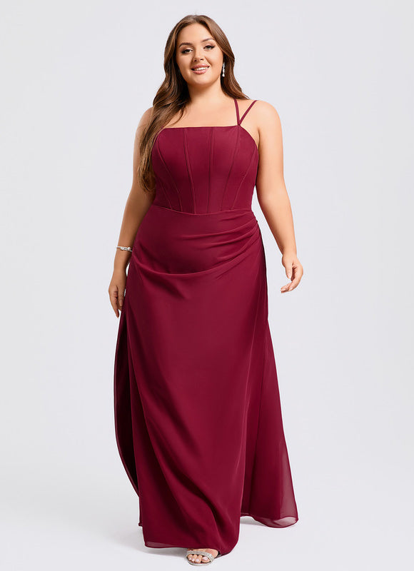 Robe Demoiselle D'Honneur Col Carré Ébène - gallery 8