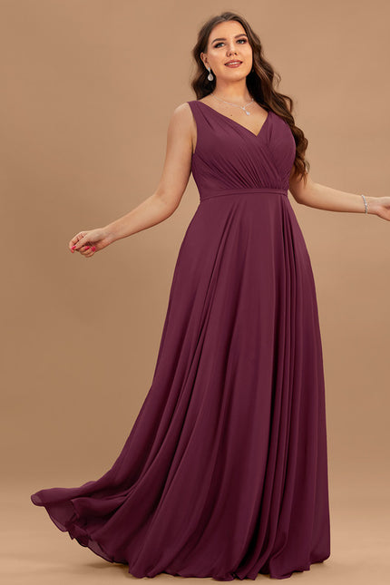 Robe Demoiselle D'Honneur Élégante Bordeaux - gallery 5
