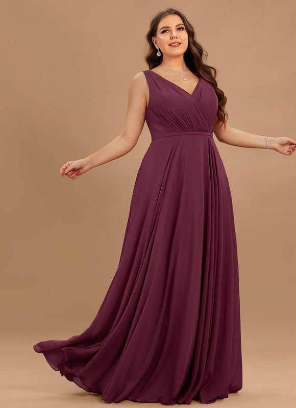 Robe Demoiselle D'Honneur Élégante Bordeaux - gallery 5