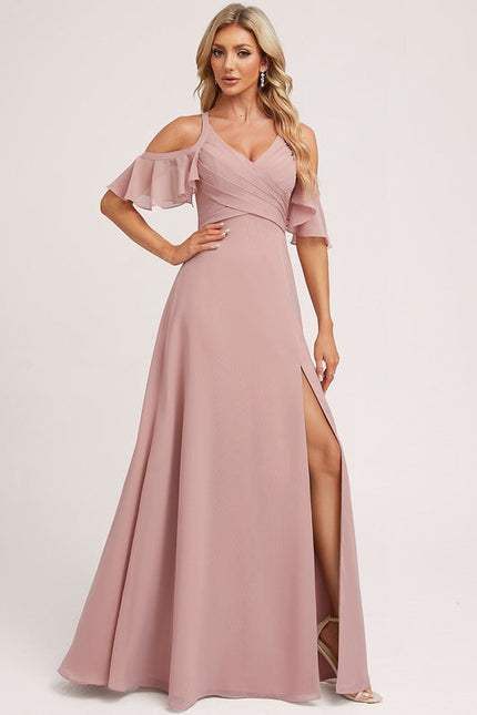 Robe Demoiselle D'Honneur Fluide Ciel