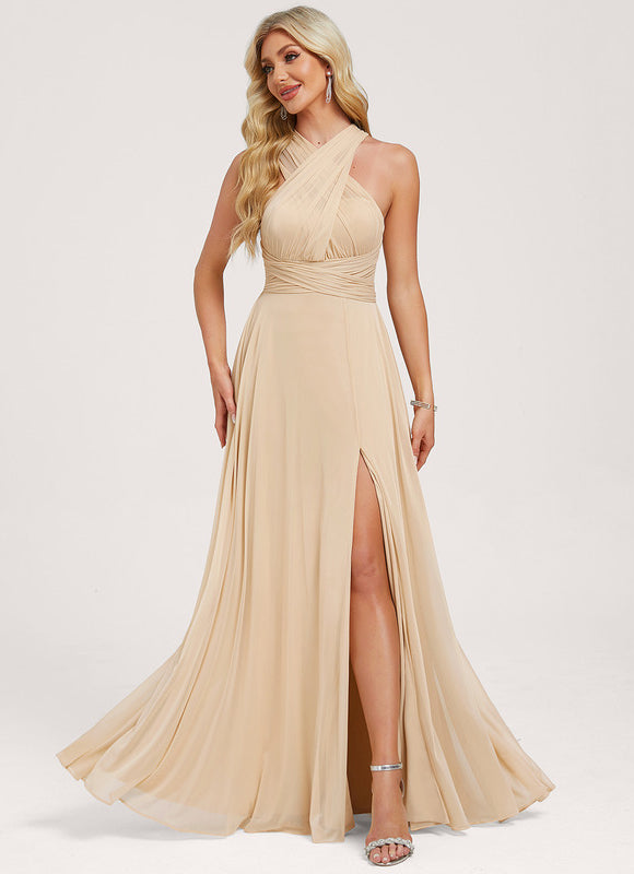 Robe Demoiselle D'Honneur Sable Élégante - gallery 6