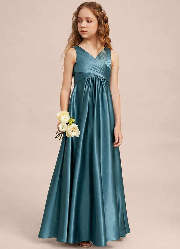 Robe Demoiselle D'Honneur Satin Émeraude Chic - gallery 4