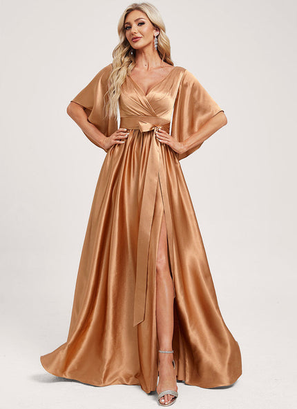 Robe Longue Satin Demoiselle D'Honneur