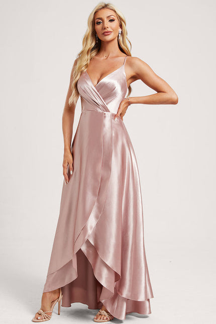 Robe Demoiselle D'Honneur En Satin - gallery 1