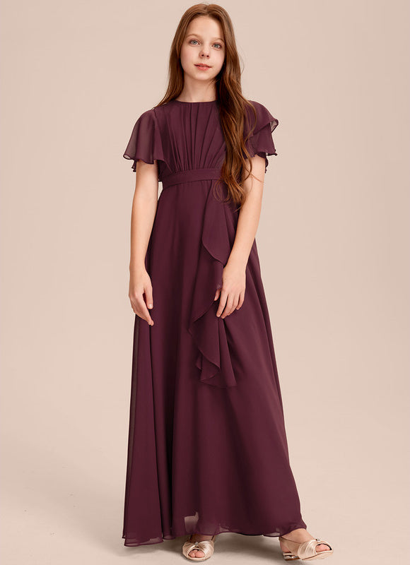 Robe Demoiselle D'Honneur Volante Prune - gallery 1