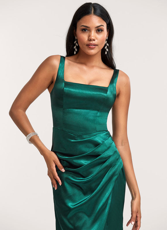 Robe Demoiselle D'Honneur Champagne Satin - gallery 3