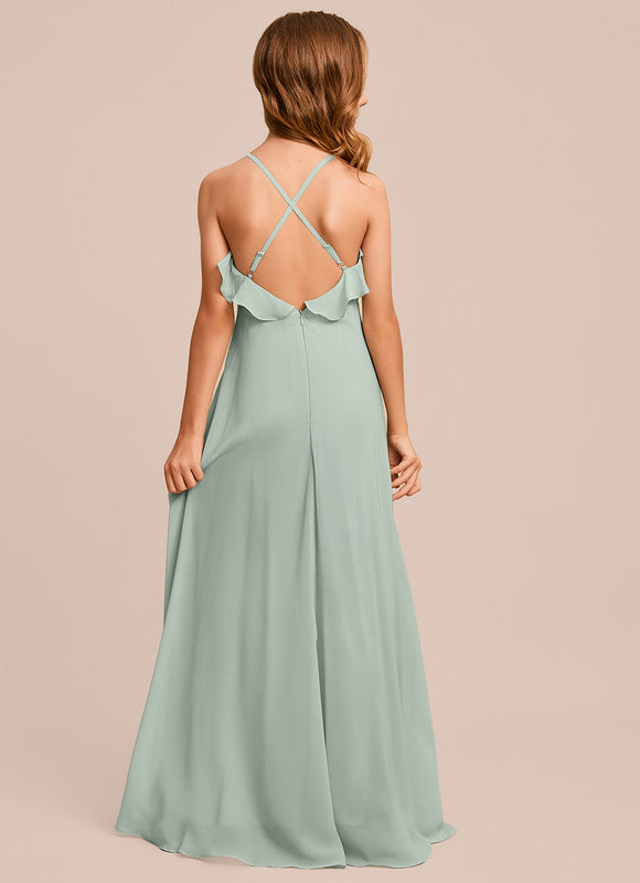 Robe Demoiselle D'Honneur Verte Éthérée - gallery 3