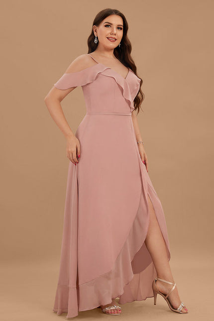 Robe Demoiselle D'Honneur Asymétrique Fluide - gallery 7