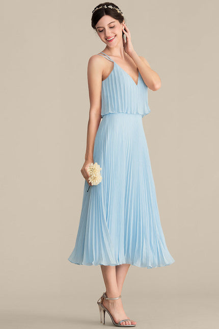 Robe De Demoiselle D'Honneur Bleu Pastel