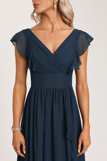 Robe Demoiselle D'Honneur À Volants Rose Pâle - gallery 3