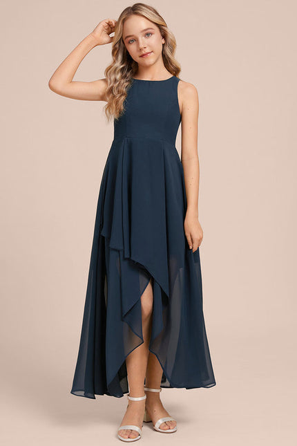 Robe Demoiselle D'Honneur Nuit Marine Fluide