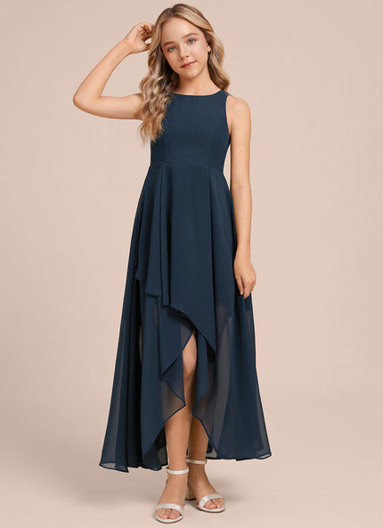 Robe Demoiselle D'Honneur Nuit Marine Fluide