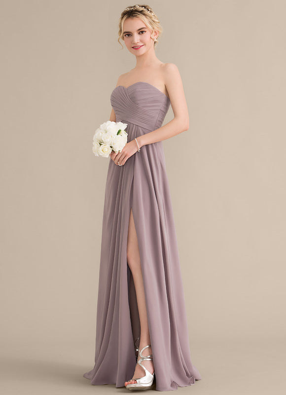 Robe Demoiselle D'Honneur Drapée Bordeaux - gallery 3
