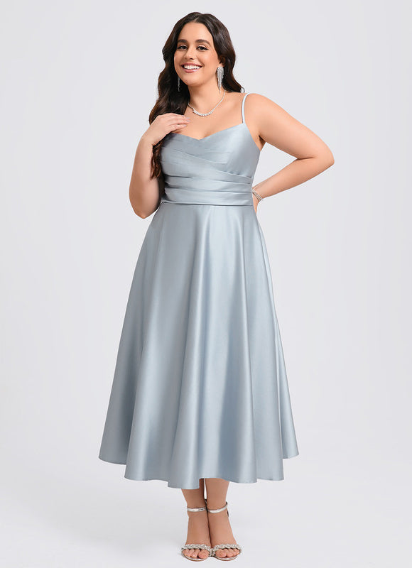 Robe Demoiselle D'Honneur Satin Céleste Doux - gallery 6