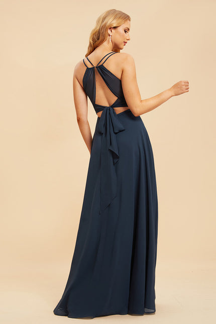 Robe Demoiselle D'Honneur À Volants Rose Pâle - gallery 1
