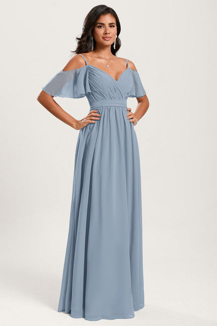 Robe Demoiselle D'Honneur Fluide Ciel - gallery 4