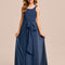 Robe Demoiselle D'Honneur Mousseline Ciel