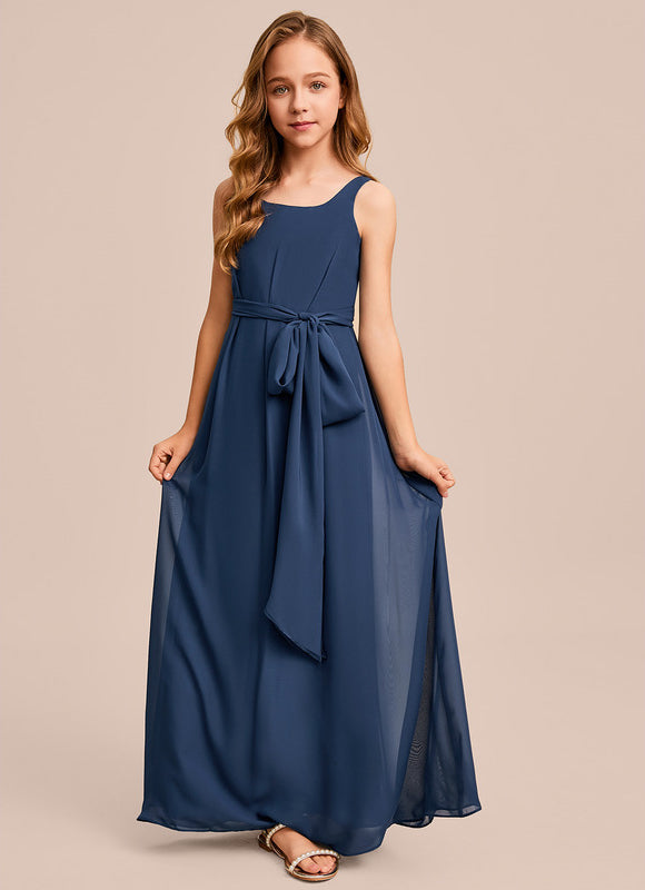 Robe Demoiselle D'Honneur Mousseline Ciel