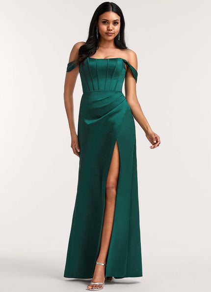 Robe Longue Demoiselle D'Honneur Vert Sauge