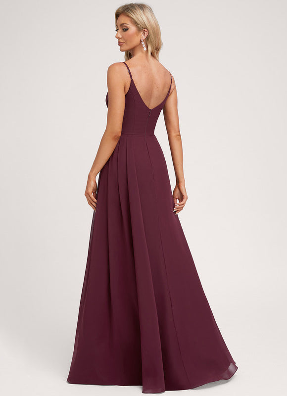 Robe Demoiselle D'Honneur À Volants Rose Pâle - gallery 1