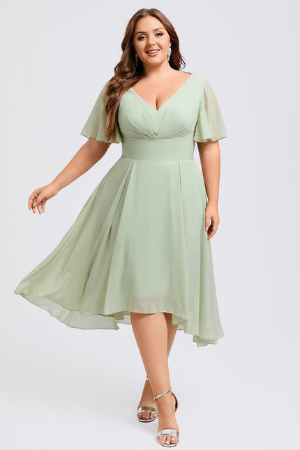 Robe Demoiselle D'Honneur Asymétrique Fluide - gallery 6